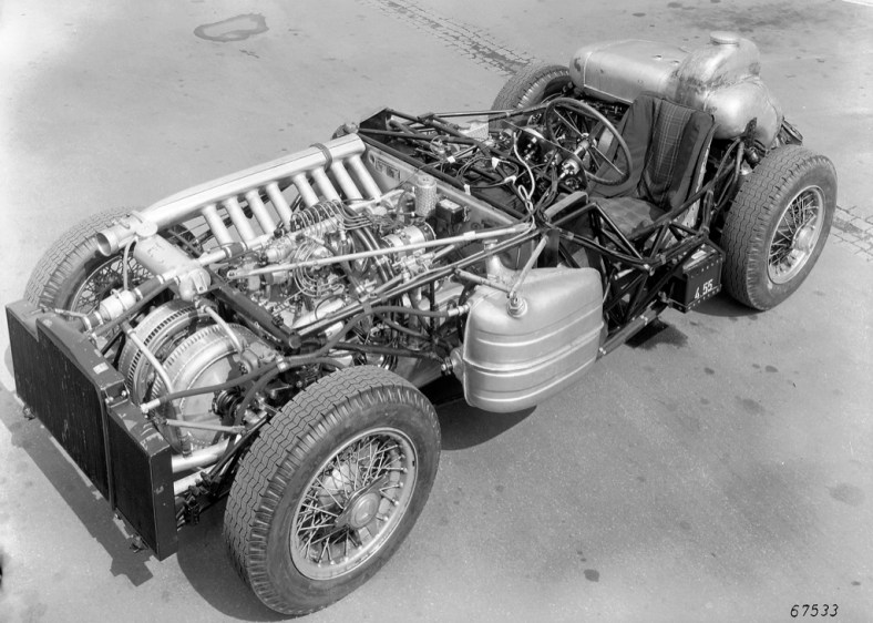 Chassis of the 300 SLR 1955 - it is the straight eight engine
